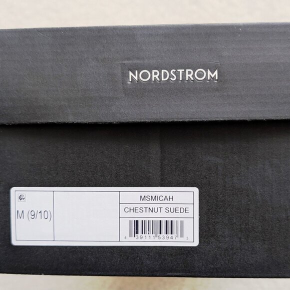 NIB New Nordstrom MICAH Suede Moccasin Slippers in Chestnut, Men’s Size 9-10 - Picture 3 of 16